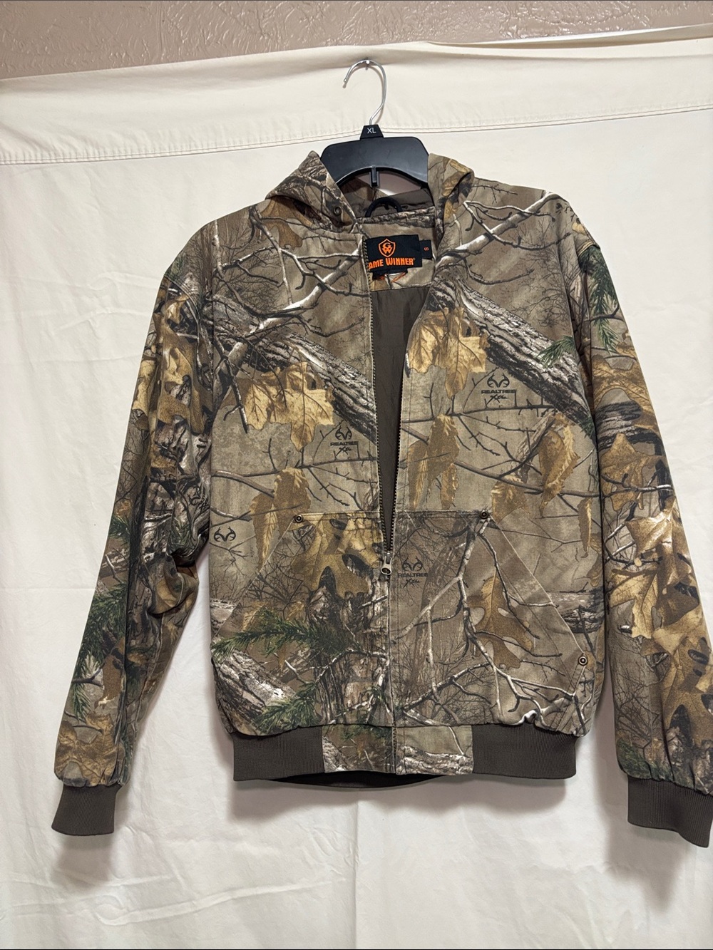 Game Winner Youth Realtree Camo Hooded Puffer Jacket - Brown/Green Size Small